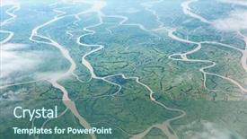  Presentation with aircraft - Colorful slides enhanced with beautiful rivers view from aircraft backdrop and a ocean colored foreground