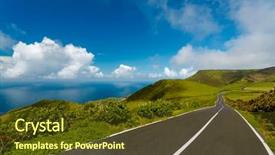  Presentation with island - Slides enhanced with beautiful road on flores island background and a tawny brown colored foreground