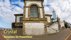  Presentation with lighthouse - Theme consisting of beautiful-road-to-lighthouse background and a violet colored foreground