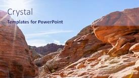  Presentation with nevada desert - Slide set with beautiful-rock-formations background and a sky blue colored foreground