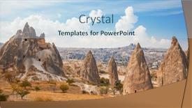  Presentation with cappadocia - Presentation design featuring beautiful rock of cappadocia turkey background and a light blue colored foreground