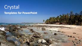  Presentation with rocky - Audience pleasing presentation design consisting of rockpool - beautiful rocky beach backdrop and a teal colored foreground