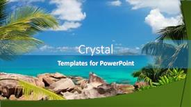  Presentation with rocky ocean coast - Presentation theme having beautiful young woman with pilot background and a lemonade colored foreground