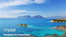  Presentation with rocky - Beautiful slide set featuring beautiful rocky coastline in greece backdrop and a teal colored foreground