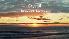  Presentation with rocky shore - Presentation design featuring beautiful-rocky-shore-with-sun background and a seafoam green colored foreground