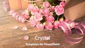  Presentation with valentines day - Presentation design featuring beautiful romantic composition with flowers background and a coral colored foreground