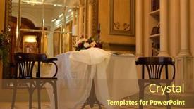  Presentation with elegant flowers - Audience pleasing presentation theme consisting of beautiful-romantic-room-with-elegant backdrop and a tawny brown colored foreground