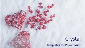  Presentation with romantic christmas - Colorful PPT theme enhanced with beautiful romantic vintage red hearts backdrop and a sky blue colored foreground
