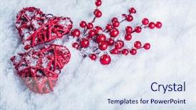  Presentation with romantic christmas - Slide deck consisting of beautiful romantic vintage red hearts background and a sky blue colored foreground