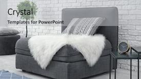  Presentation with room - Presentation theme with beautiful room interior with modular background and a  colored foreground