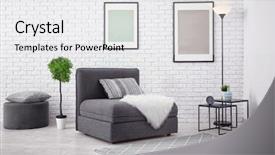  Presentation with room interior design - Colorful PPT theme enhanced with beautiful room interior with modular backdrop and a white colored foreground