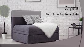  Presentation with room interior design - Audience pleasing presentation theme consisting of beautiful room interior with modular backdrop and a  colored foreground