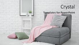  Presentation with room - PPT theme featuring beautiful room interior with modular background and a  colored foreground