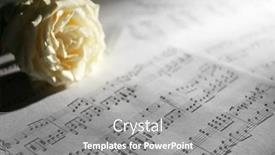  Presentation with music sheets - Presentation design having beautiful rose on music sheets background background and a gray colored foreground