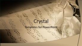  Presentation with music sheets - Audience pleasing presentation theme consisting of beautiful rose on music sheets backdrop and a coral colored foreground
