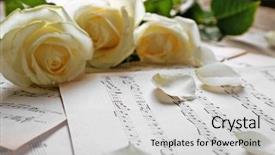  Presentation with sheet music - Colorful presentation enhanced with beautiful rose on music sheets backdrop and a light gray colored foreground