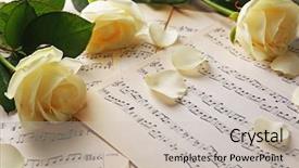 Presentation with music sheets - Cool new theme with beautiful rose on music sheets backdrop and a soft green colored foreground