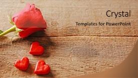  Presentation with hearts - Presentation design consisting of beautiful rose with small hearts background and a  colored foreground