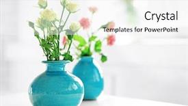  Presentation with turquoise - Beautiful PPT layouts featuring beautiful roses in turquoise vases backdrop and a white colored foreground