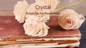  Presentation with vintage book - Slide set with beautiful roses with vintage book background and a lemonade colored foreground