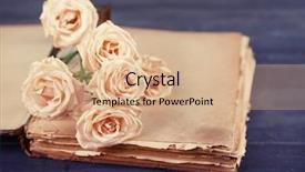  Presentation with vintage book - Beautiful PPT layouts featuring beautiful roses with vintage book backdrop and a  colored foreground
