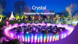  Presentation with light colors steel structure - Slide deck consisting of beautiful round fountain with colorful background and a  colored foreground