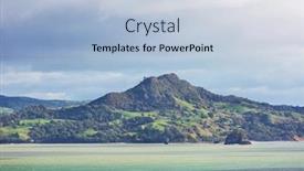  Presentation with green hills - Colorful PPT layouts enhanced with beautiful-rural-landscape backdrop and a light blue colored foreground