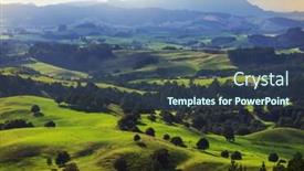  Presentation with green hills - Slide deck featuring beautiful-rural-landscape background and a ocean colored foreground