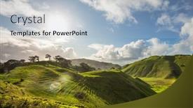  Presentation with new zealand - Audience pleasing PPT theme consisting of beautiful-rural-landscape backdrop and a light blue colored foreground