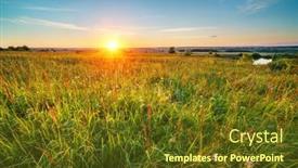  Presentation with rural - Presentation theme with beautiful-rural-sunset-over-wild background and a  colored foreground