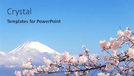  Presentation with mount fuji - Presentation design with beautiful-sacred-mount-fuji-fujiyama background and a light blue colored foreground