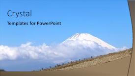 Presentation with fuji volcano - PPT layouts featuring beautiful-sacred-mount-fuji-fujiyama background and a light blue colored foreground