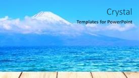  Presentation with mount fuji - PPT layouts having beautiful-sacred-mount-fuji-lake background and a  colored foreground
