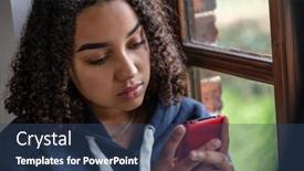  Presentation with sad girl - Slides consisting of beautiful-sad-girl-teenager-female background and a  colored foreground