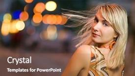  Presentation with sad girl - Audience pleasing presentation design consisting of beautiful sad girl in the city at night backdrop and a tawny brown colored foreground