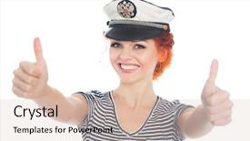  Presentation with russia - Presentation enhanced with beautiful sailor showing thumbs up on his cap emblem of russia background and a lemonade colored foreground