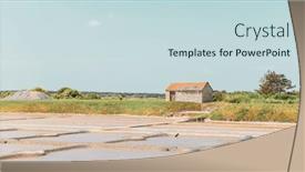  Presentation with marsh - Presentation theme featuring beautiful-salt-marsh-in-guerande background and a soft green colored foreground