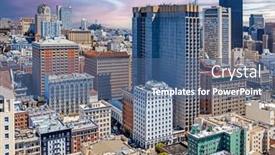  Presentation with san francisco - Presentation theme enhanced with beautiful-san-francisco-city-skyline background and a ocean colored foreground