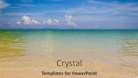  Presentation with sand - Slide set with beautiful-sand-beach-on-tropical background and a coral colored foreground