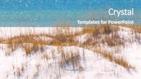  Presentation with sand ocean - PPT theme enhanced with beautiful sand dune and ocean background and a teal colored foreground