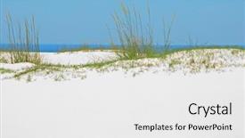  Presentation with sand ocean - Presentation design with beautiful sand dune and sea background and a white colored foreground