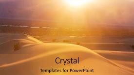  Presentation with nevada desert - PPT theme featuring desert at sunrise death background and a gold colored foreground