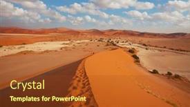  Presentation with beach ball sand dunes - Beautiful presentation theme featuring beautiful-sand-dunes backdrop and a tawny brown colored foreground