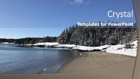  Presentation with newfoundland - PPT theme enhanced with beautiful sandy beach in newfoundland in winter background and a teal colored foreground