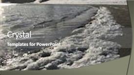  Presentation with newfoundland - Theme with beautiful sandy beach in newfoundland in winter background and a gray colored foreground