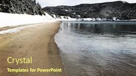  Presentation with newfoundland - Beautiful presentation theme featuring beautiful sandy beach in newfoundland in winter backdrop and a coral colored foreground