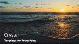  Presentation with ocean waves - Presentation enhanced with beautiful-sandy-beach-while-sunset background and a dark gray colored foreground