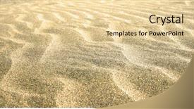  Presentation with effect - Slides consisting of beautiful sandy beach with soft sand showing lots of rippled texture from windblown effect and vast blue sea with cloudless sky background and a lemonade colored foreground