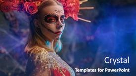  Presentation with red floral - Presentation theme enhanced with beautiful-santa-muerte background and a ocean colored foreground