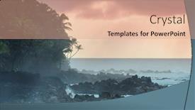  Presentation with hawaiian - Beautiful presentation theme featuring beautiful-scene-in-hawaiian-sunset backdrop and a coral colored foreground